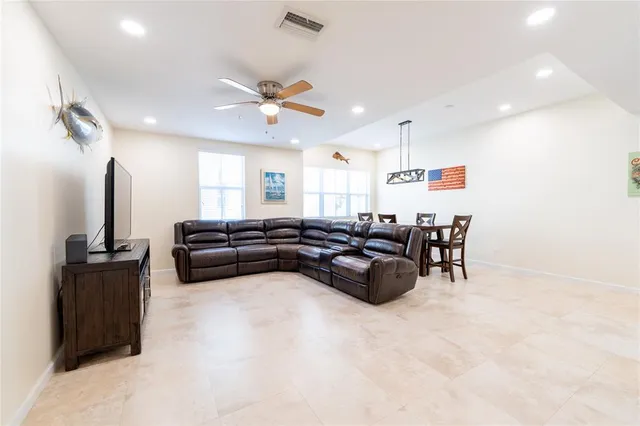 a living room with furniture