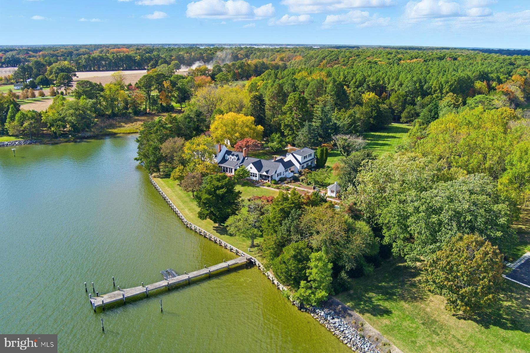8515 Deep Cove Road Easton, MD 21601 - Photo 52 of 55 an aerial view of a house with a yard and lake view