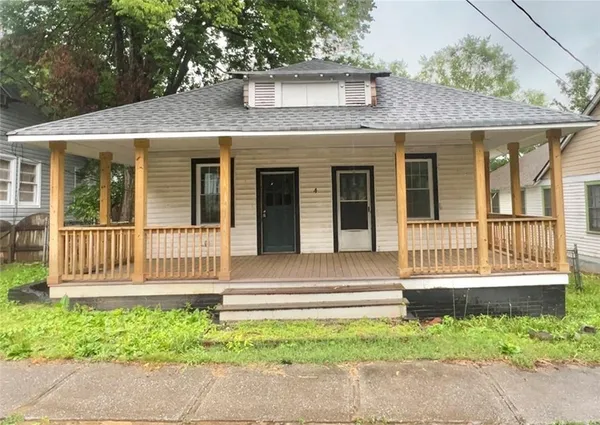 front view of a house with a porch