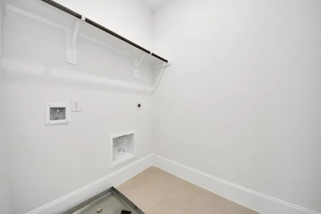 a view of small space with racks on the wall