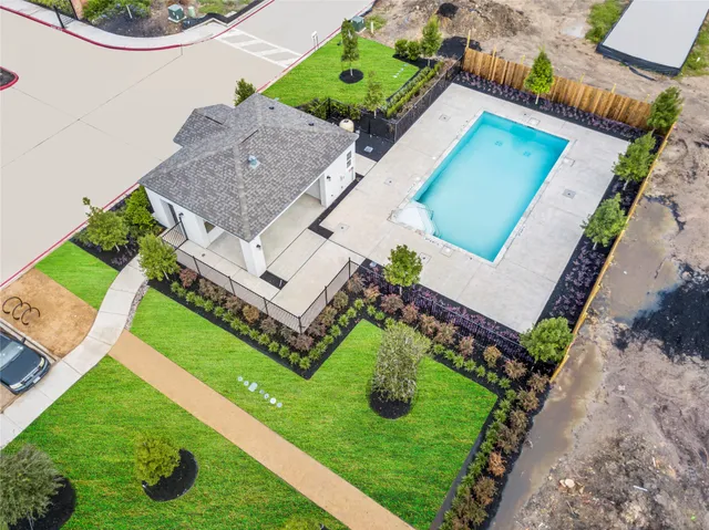 an aerial view of a house