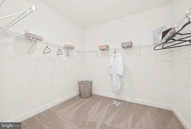 a view of small space with racks on the wall