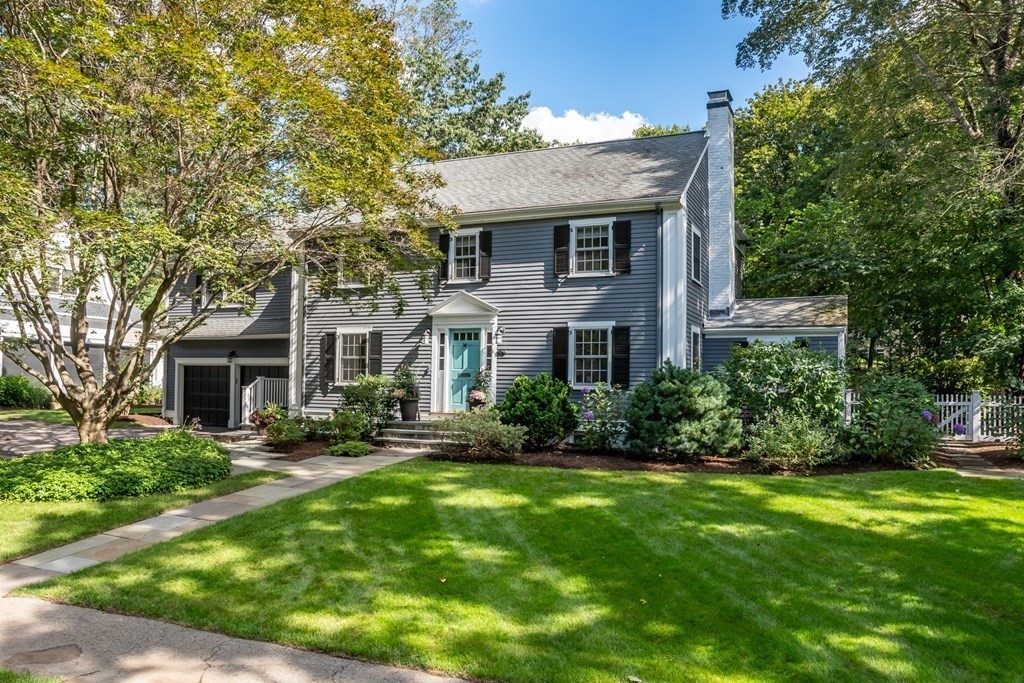 106 Bristol Road Wellesley, MA 02481 - Photo 1 of 1 a front view of a house with a yard and trees