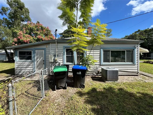 a front view of a house with patio