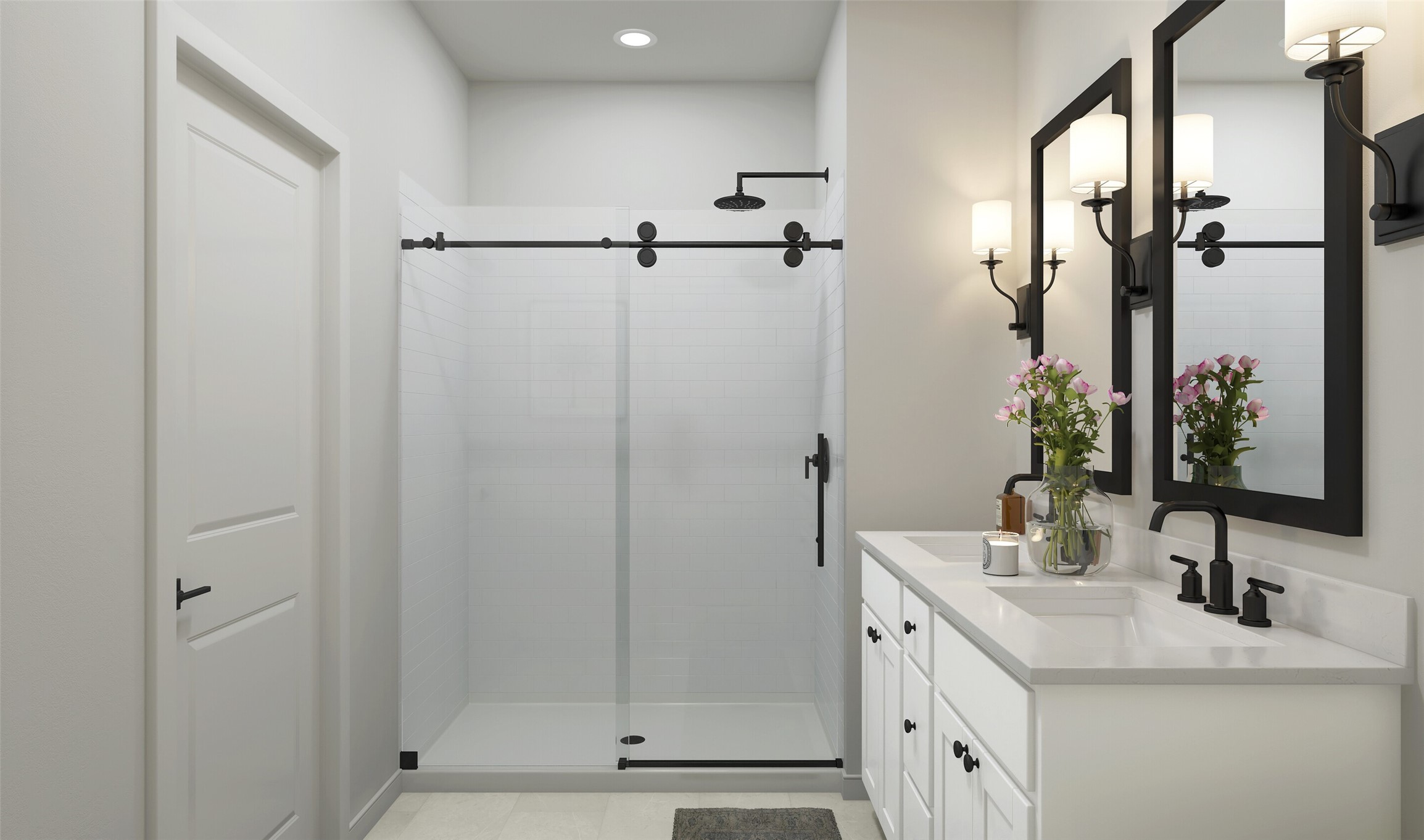 7923 Jade Crest Drive Angleton, TX 77515 - Photo 18 of 29 a bathroom with a double vanity sink mirror and shower