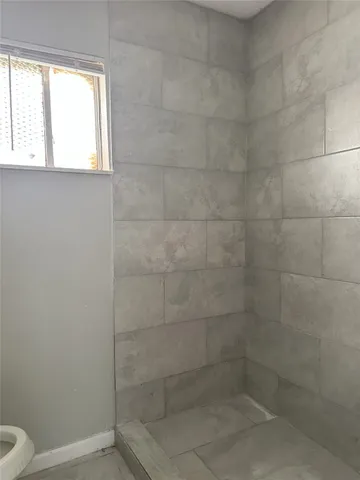 a bathroom with a window