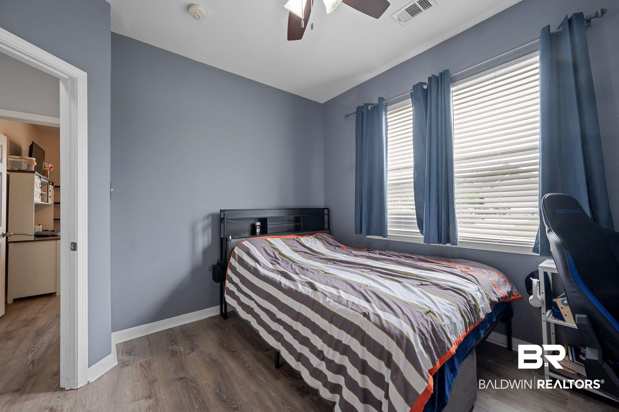 1287 Pembroke Way Foley, AL 36535 - Photo 29 of 39 Bedroom featuring wood finished floors and ceiling fan