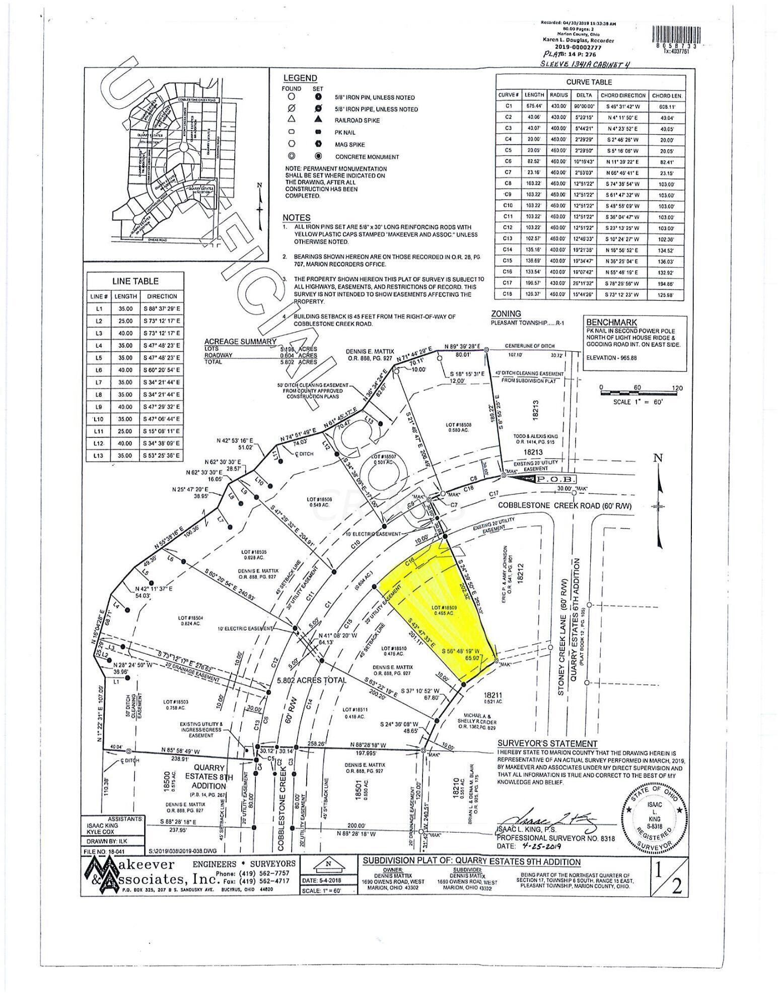 3226 Cobblestone Creek Road Marion, OH 43302 - Photo 8 of 9 Lot sketch.pdf