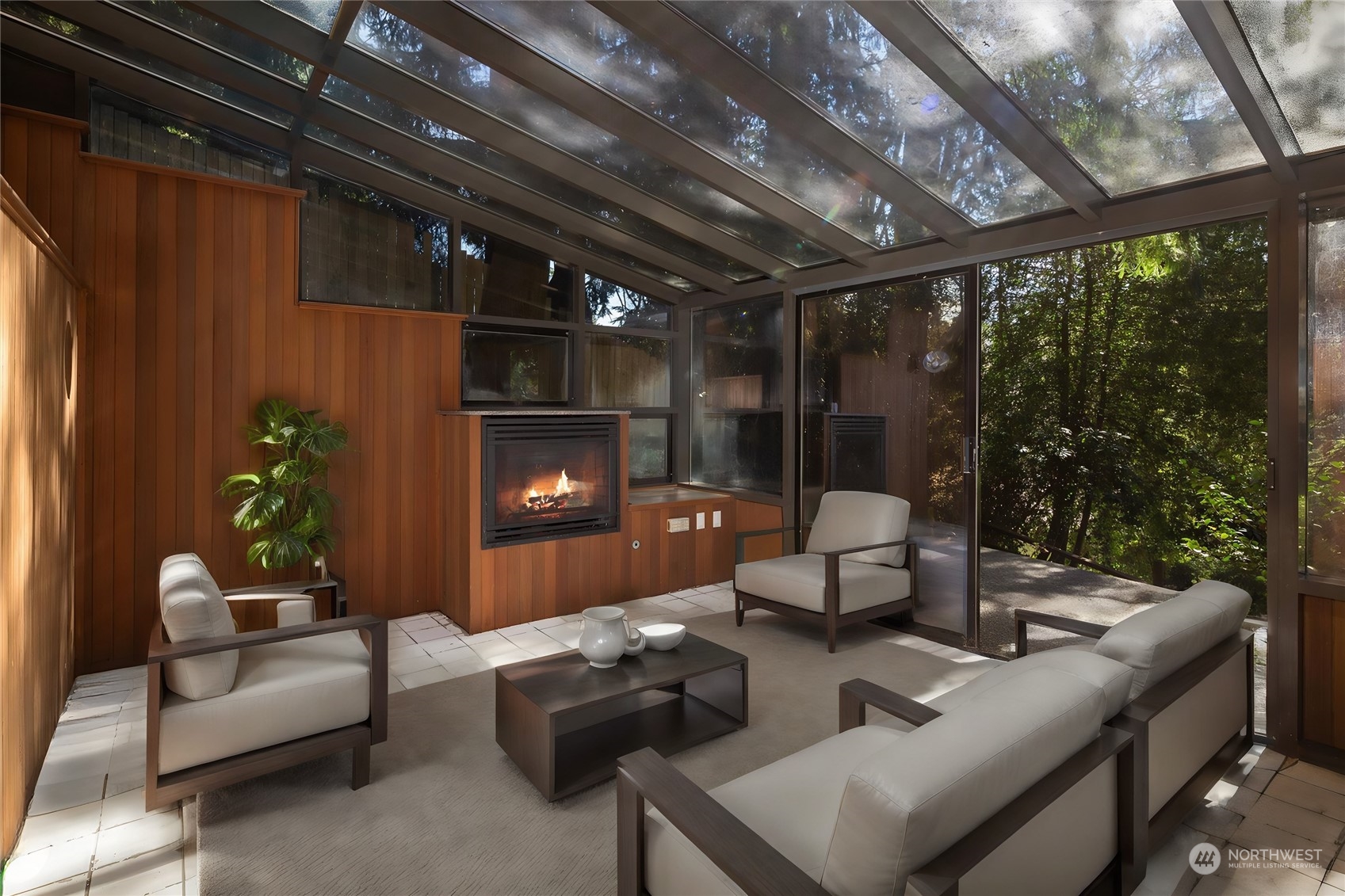 3 Lindley Road Mercer Island, WA 98040 - Photo 28 of 37 a outdoor living space with furniture and a fireplace
