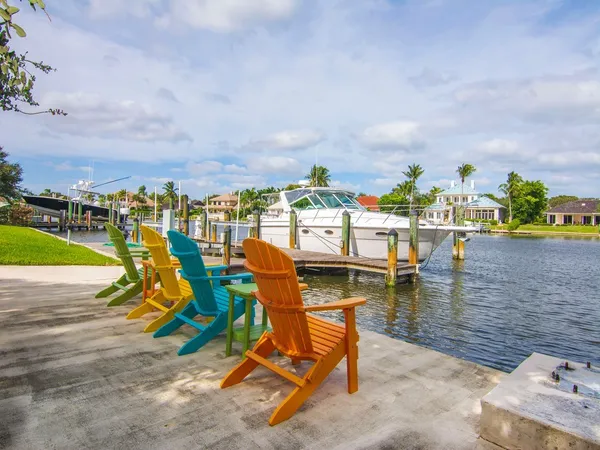 a view of a lake with houses