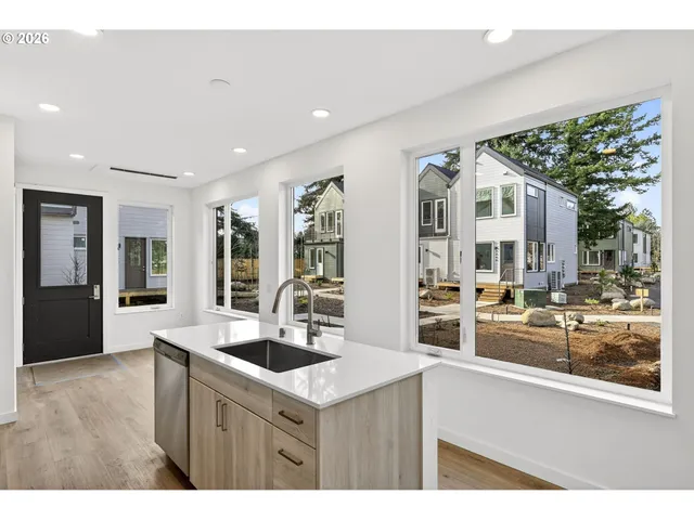 a kitchen with counter top space