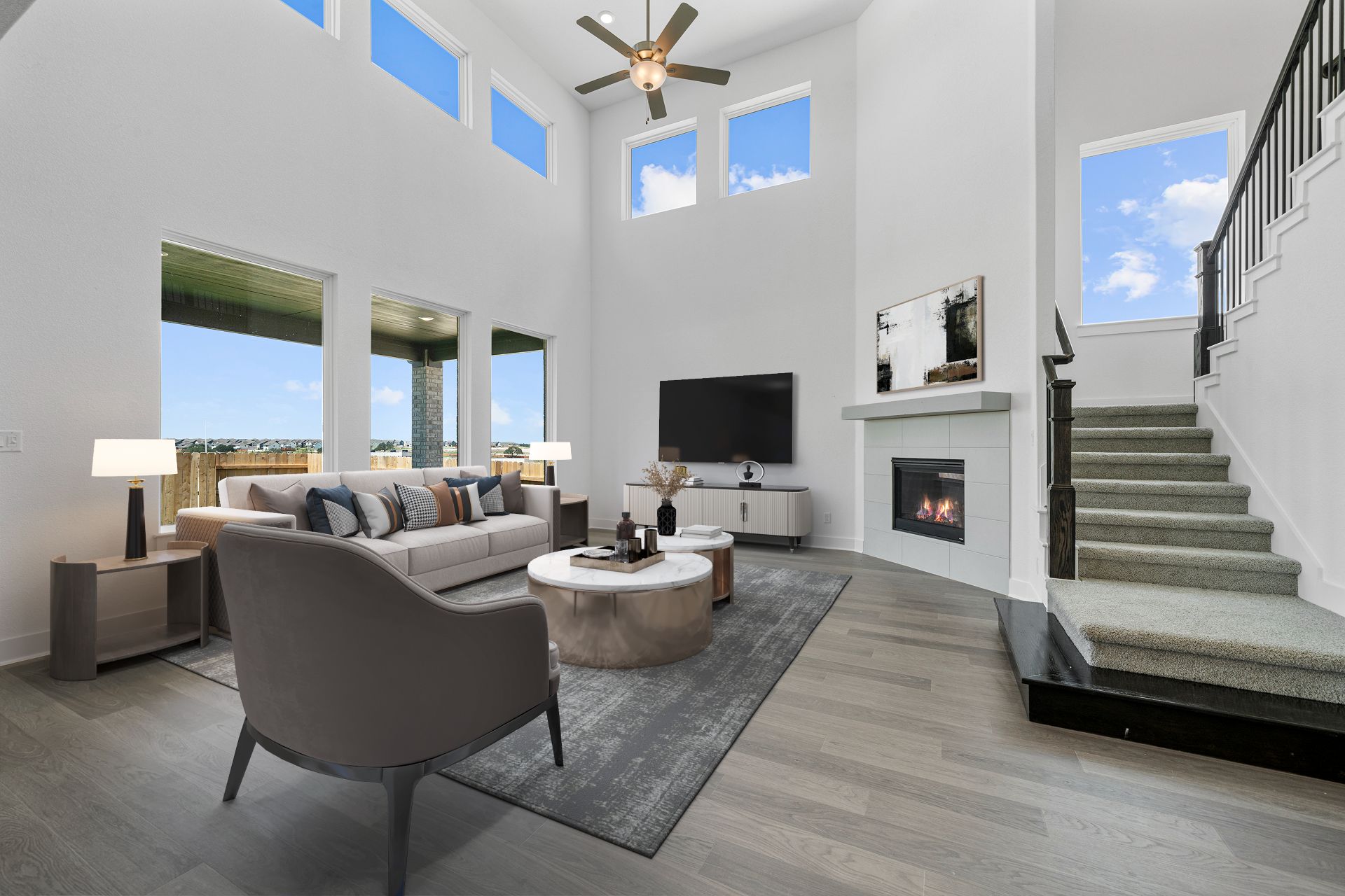 820 South Hemingway Loop Liberty Hill, TX 78642 - Photo 4 of 35 Open Concept Family Room - Virtually Staged