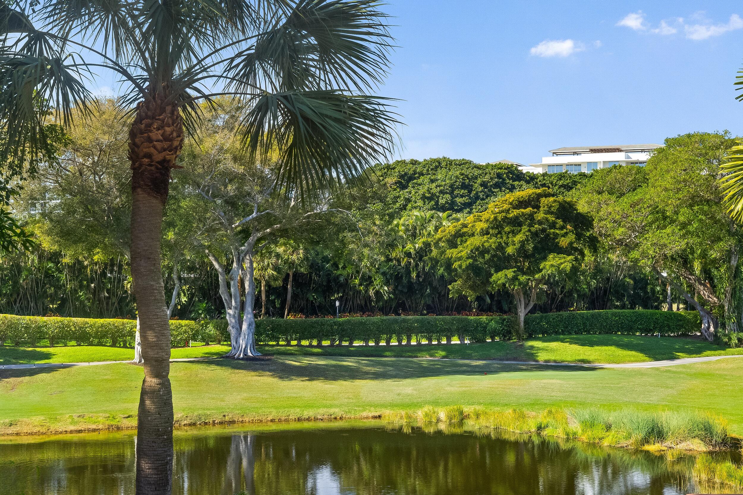 422 Addison Park Lane Boca Raton, FL 33432 - Photo 56 of 70 a view of a swimming pool with a garden and trees