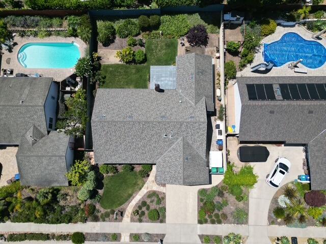 6020 Paseo Palmilla Goleta, CA 93117 - Photo 30 of 33 an aerial view of a house with a yard and a fountain