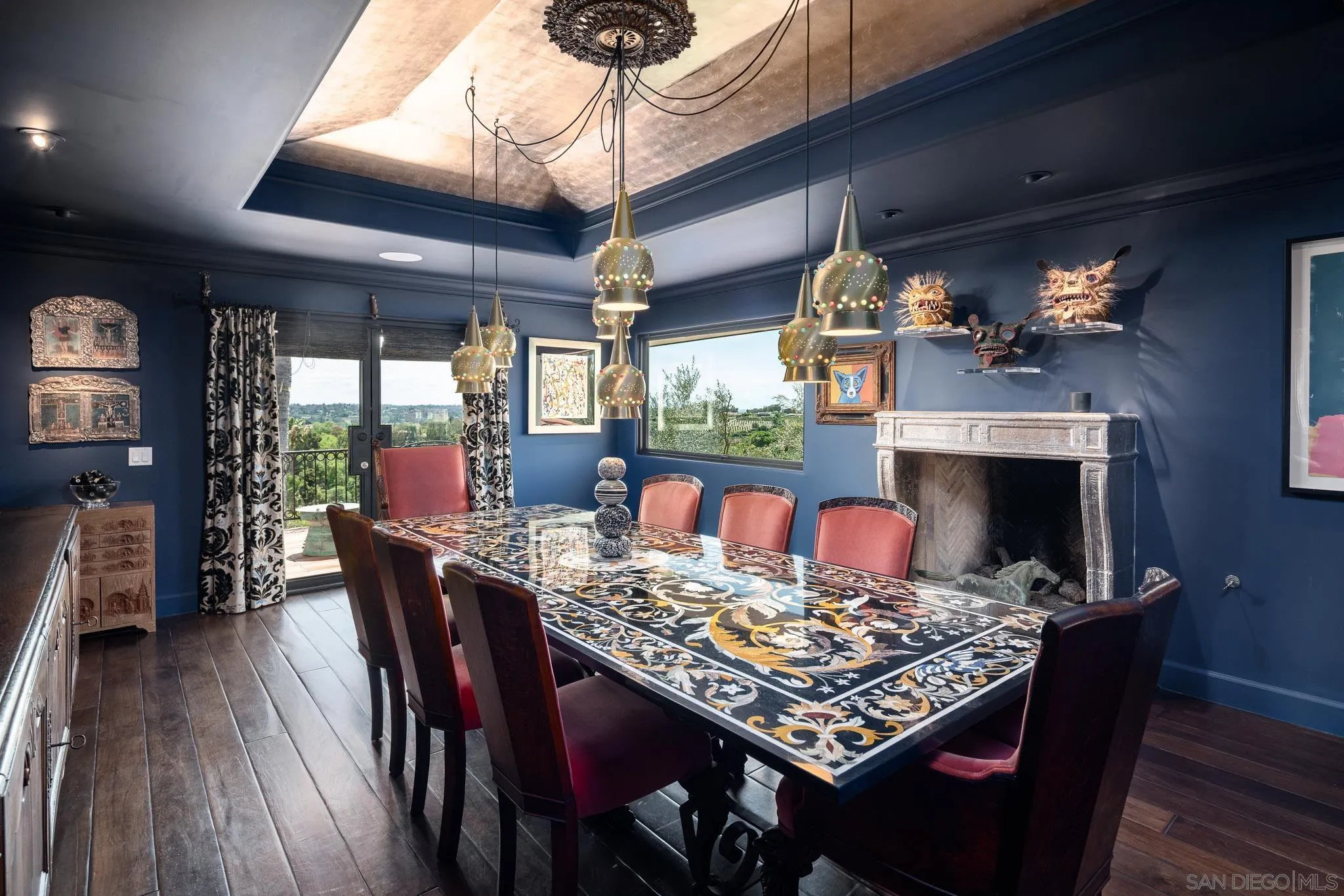 18245 Paseo Victoria Rancho Santa Fe, CA 92067 - Photo 10 of 40 a view of a dining room with furniture window and wooden floor