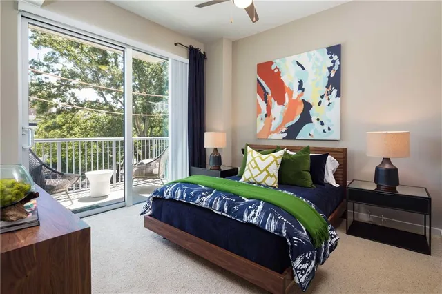 a view of an apartment with a garden and plants