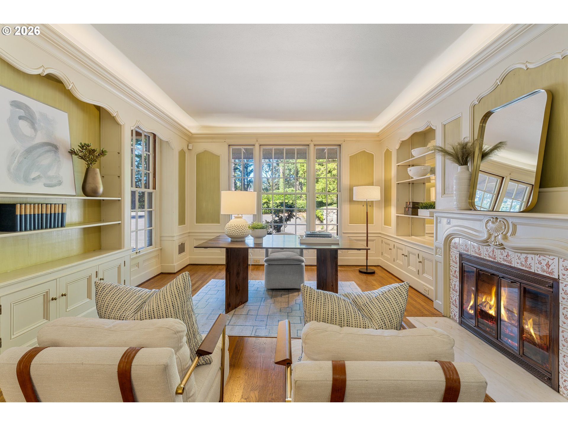 2732 Southwest Scholls Ferry Road Portland, OR 97221 - Photo 11 of 46 a living room with furniture fireplace and a large window