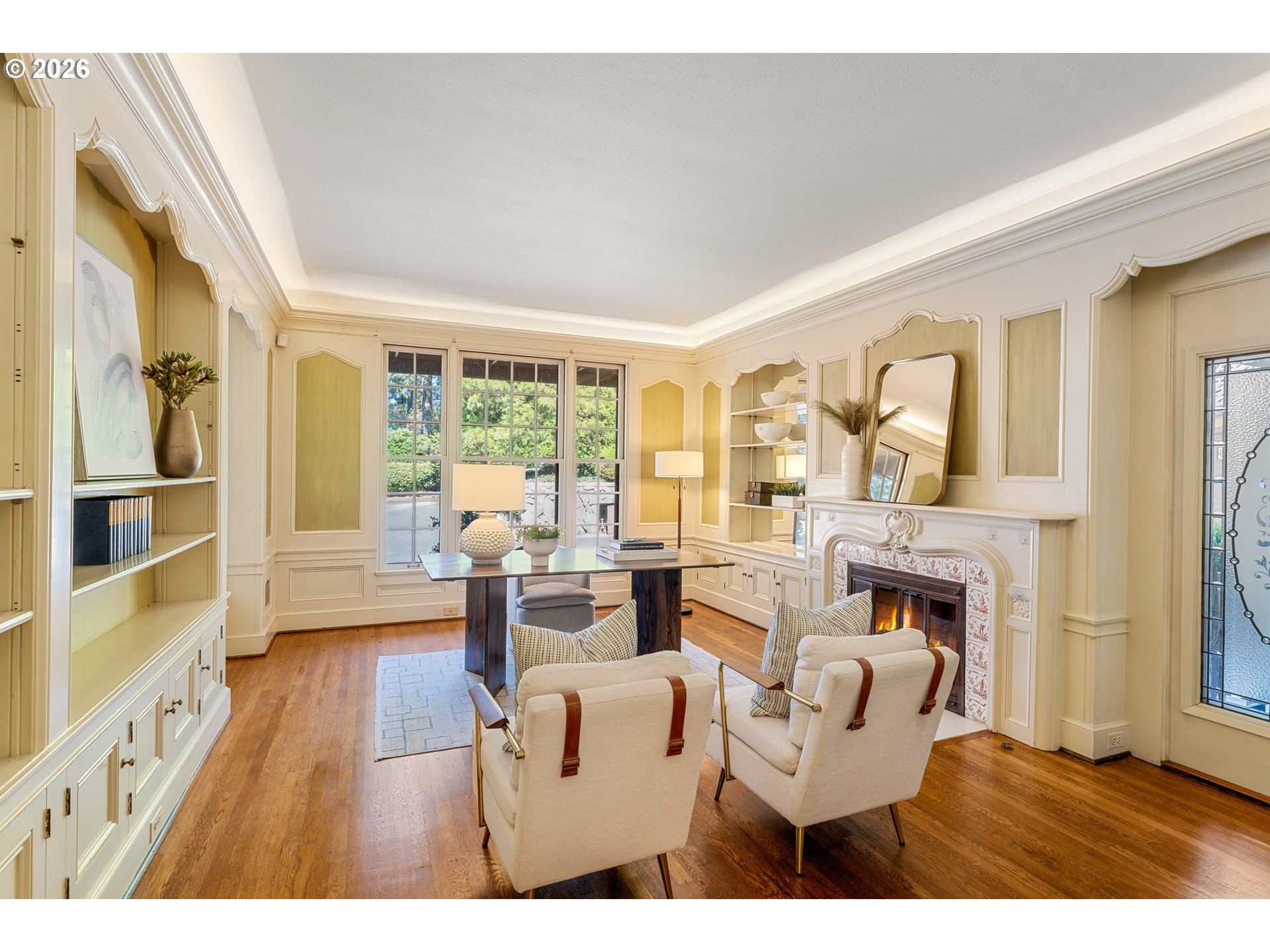2732 Southwest Scholls Ferry Road Portland, OR 97221 - Photo 12 of 46 a living room with furniture and a fireplace