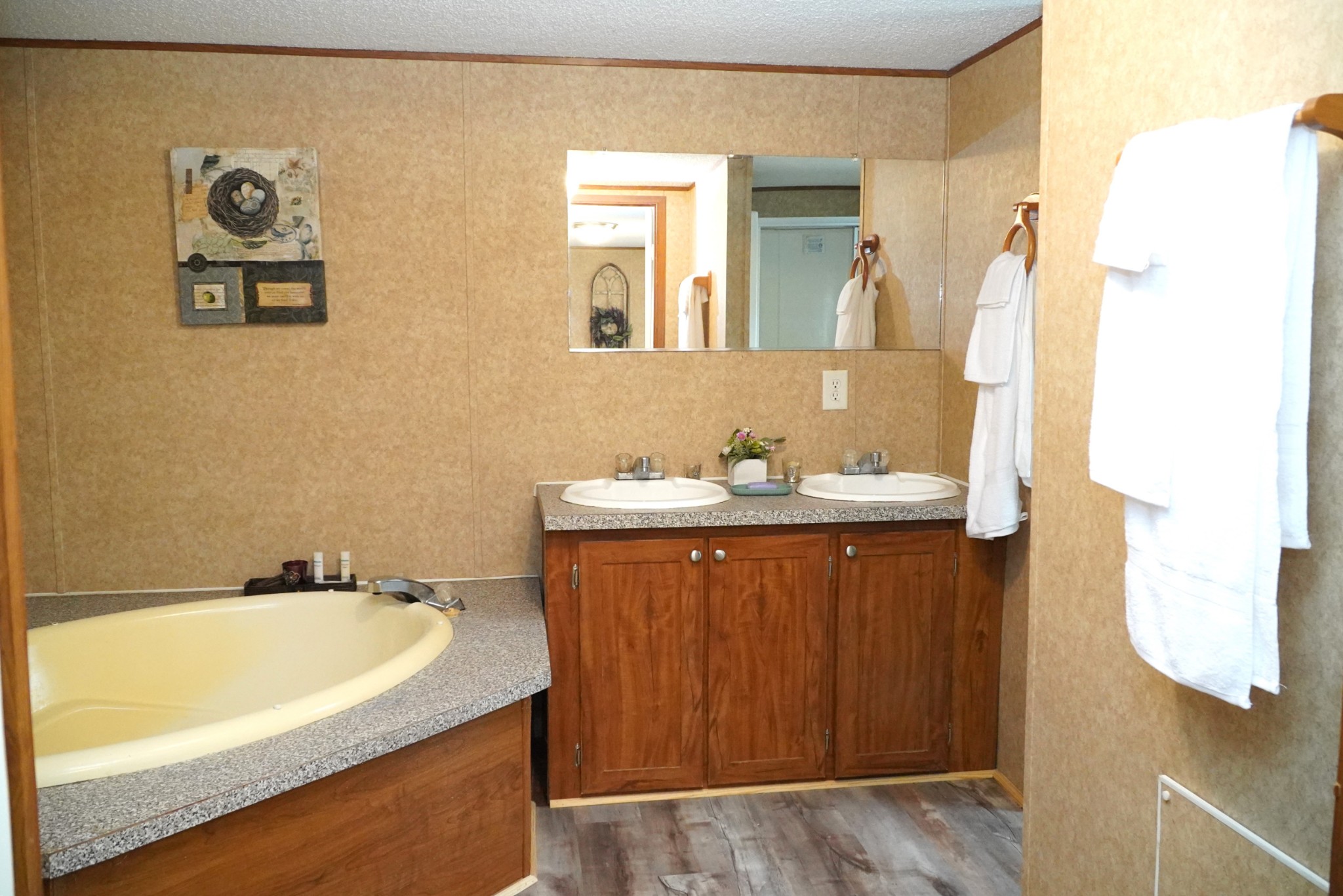 237 Red Oak Road Petersburg, TN 37144 - Photo 20 of 57 a bathroom with a granite countertop sink and a bathtub