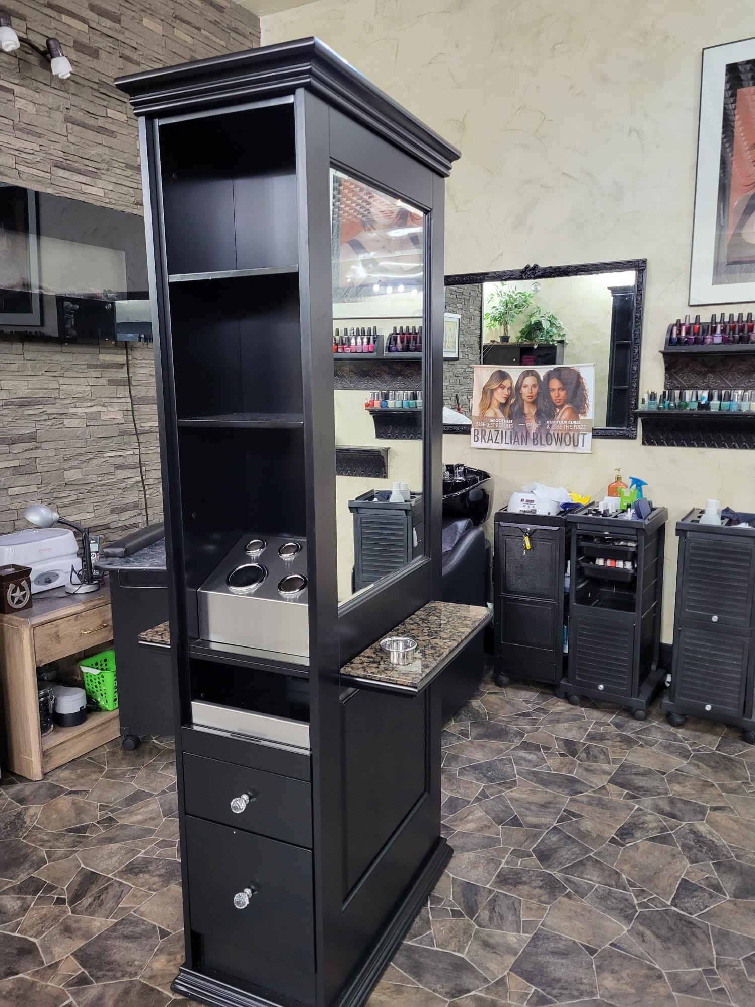 516 Main Street West Ashland, WI 54806 - Photo 5 of 11 Bar featuring stone finish flooring and dark cabinetry