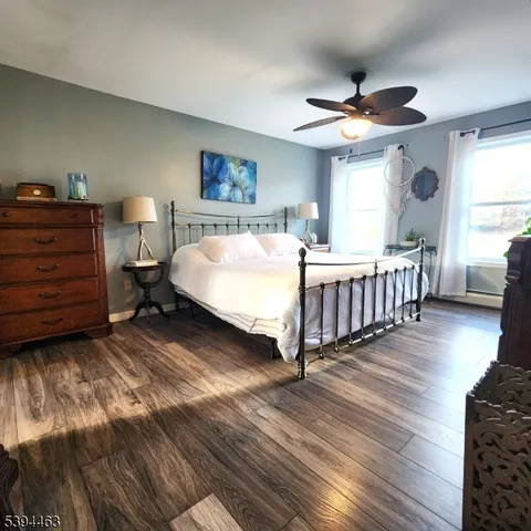 a backyard of a house with large trees
