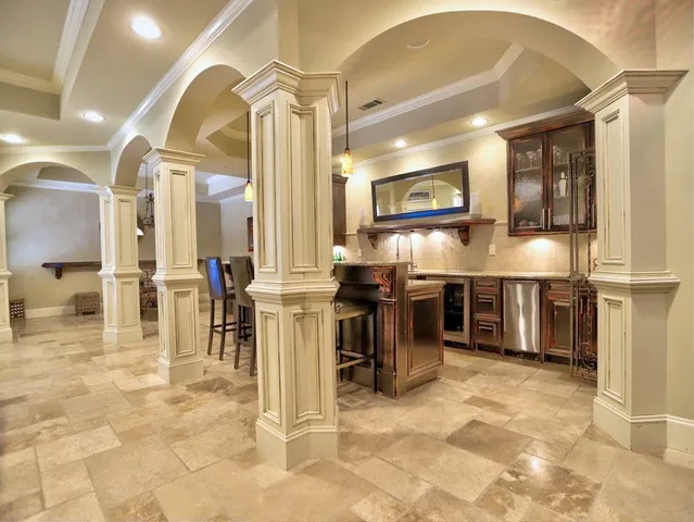 a view of a dining room and livingroom