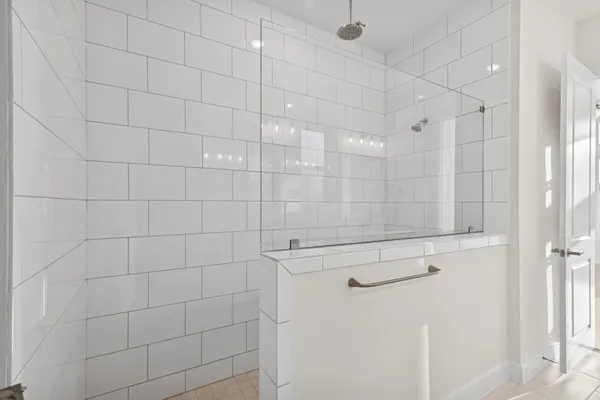 a bathroom with a shower