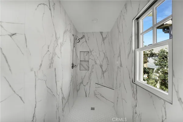 a bathroom with a shower