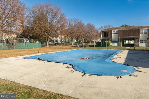 a view of backyard with large trees