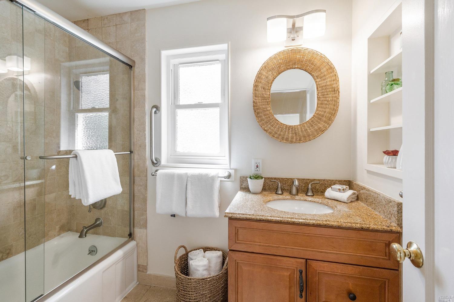 33 Matilda Avenue Mill Valley, CA 94941 - Photo 19 of 31 a bathroom with a sink and a mirror
