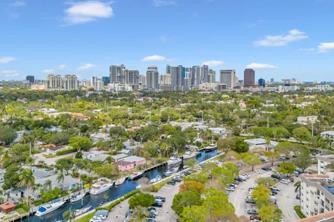 a view of a city with tall buildings