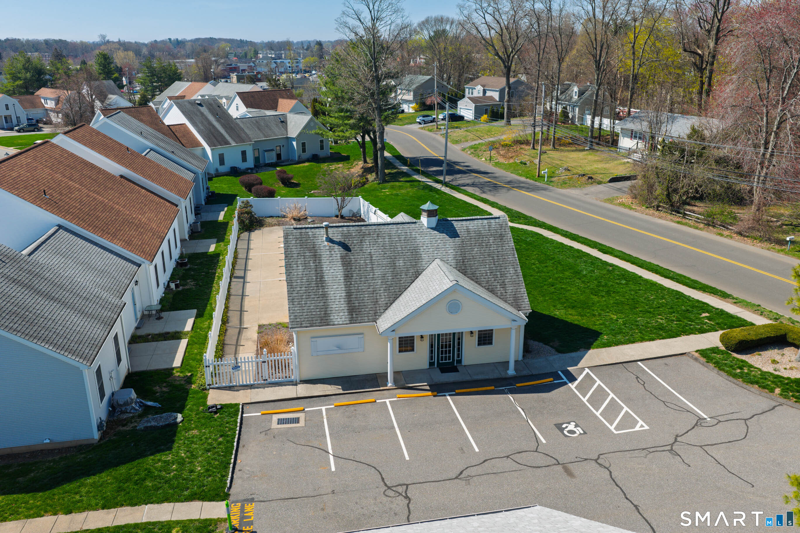 65 Forest Road, Unit D Milford, CT 06461 - Photo 37 of 39 Aerial view of the association pool and clubhouse.