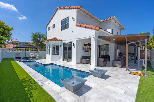 a view of a terrace with chairs