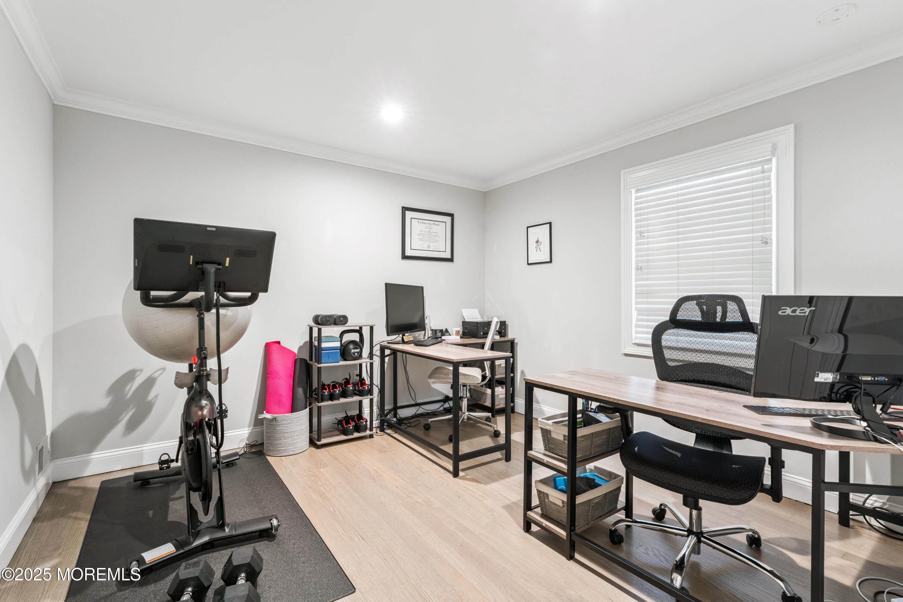 28 High Point Road Lincroft, NJ 07738 - Photo 20 of 42 a view of a workspace with furniture and a window
