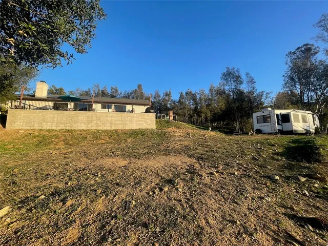 a view of a yard with a tree