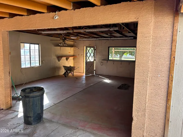 a view of an outdoor space with seating area