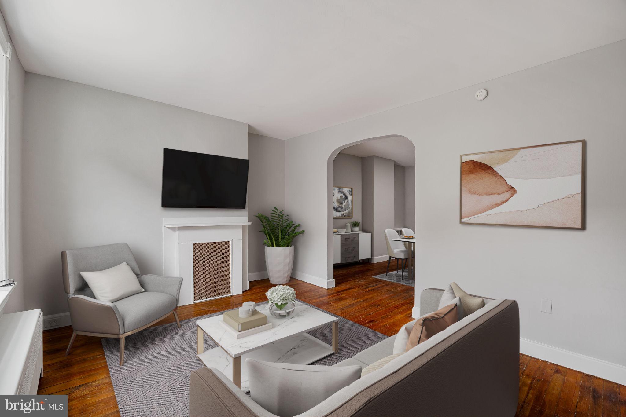 213 Dawson Street Philadelphia, PA 19128 - Photo 3 of 26 Digitally Staged Modern cozy living space.