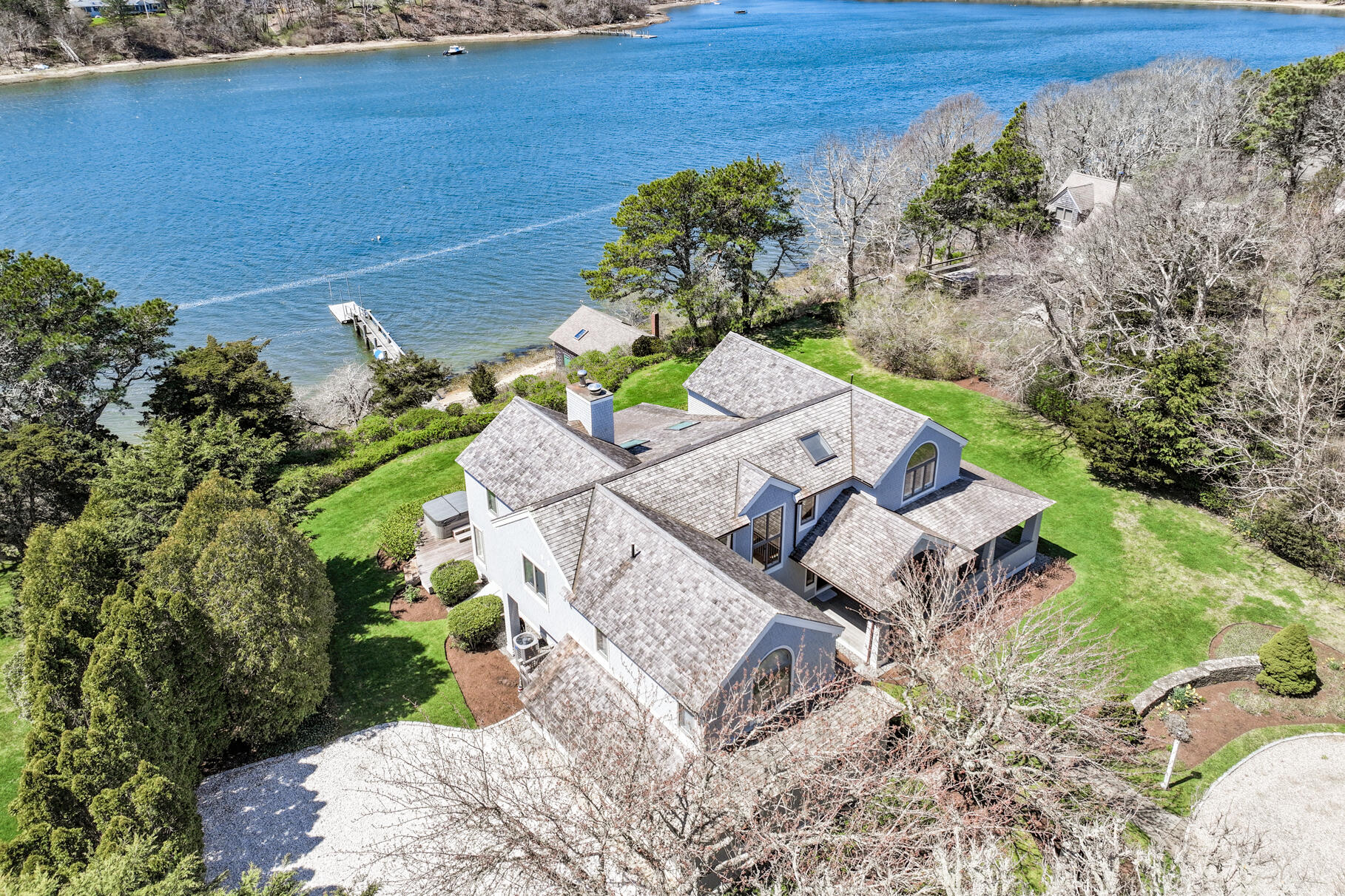 34 Jack Knife Point Road Orleans, MA 02653 - Photo 46 of 56 an aerial view of a house with a yard