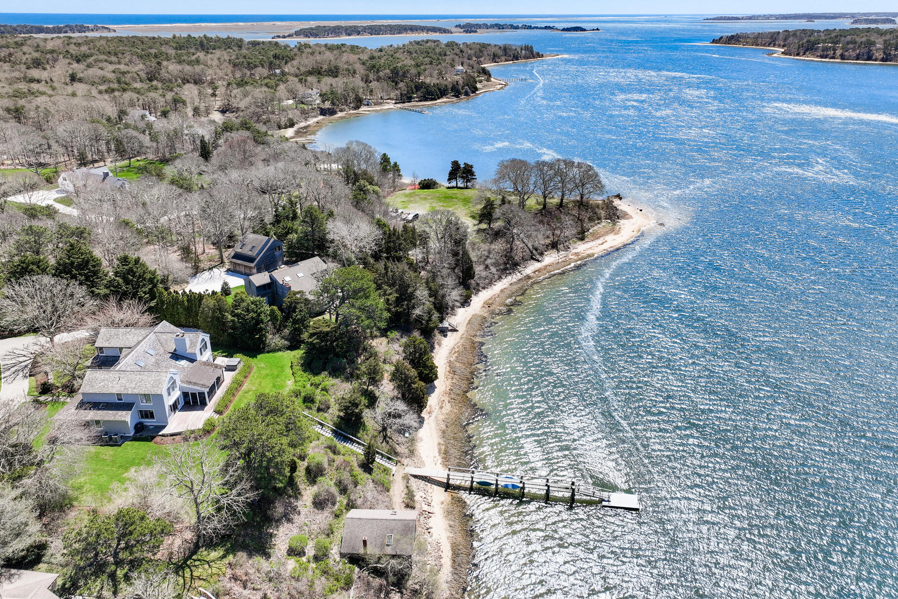 34 Jack Knife Point Road Orleans, MA 02653 - Photo 47 of 56 an aerial view of a house with a yard