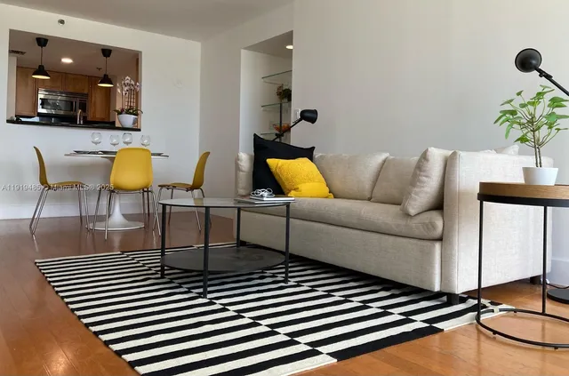 a living room with furniture