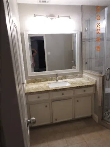 a bathroom with a shower