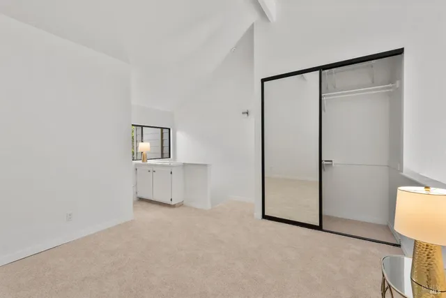 a view of a room with closet area