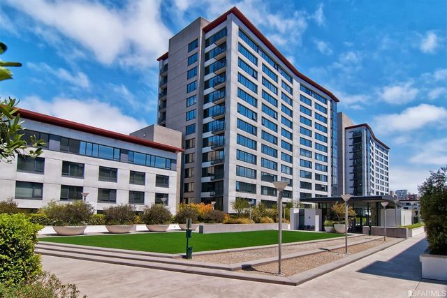 a front view of a building with street