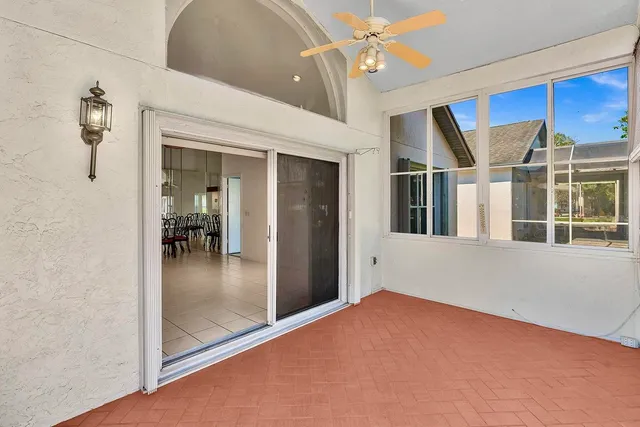 a living room with a large window