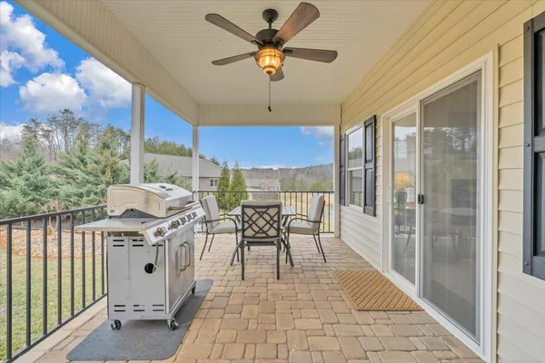 a view of an ocean view and basketball court