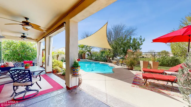 a building outdoor space with patio furniture