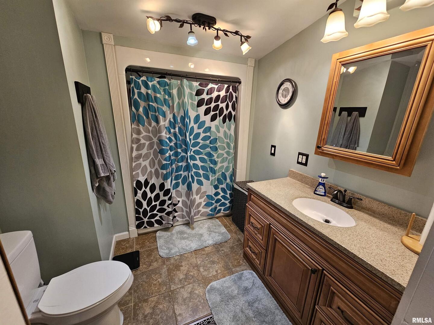 18266 East Liberty Road Opdyke, IL 62872 - Photo 33 of 34 a bathroom with a sink a toilet a mirror and shower