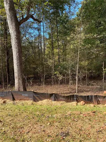 a view of a yard with a tree