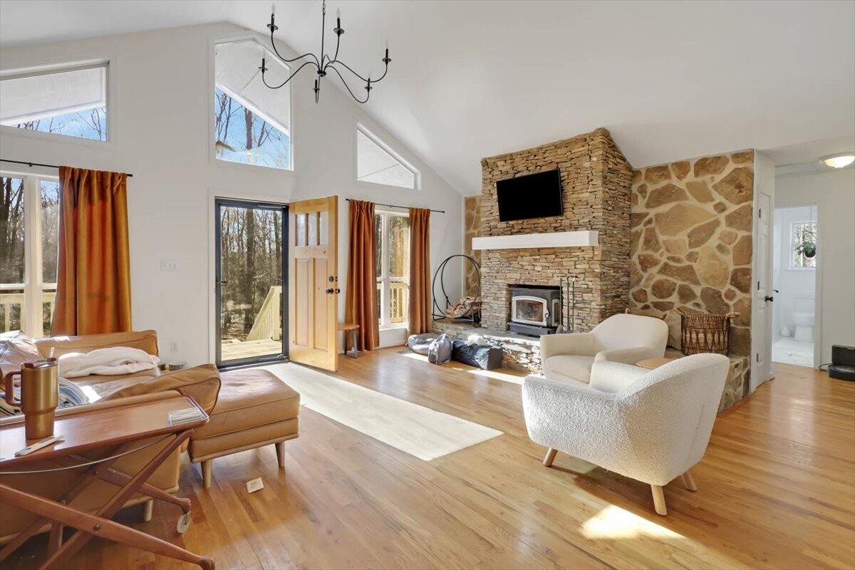 2265 Little Bend Road Signal Mountain, TN 37377 - Photo 6 of 31 a living room with fireplace furniture and a flat screen tv