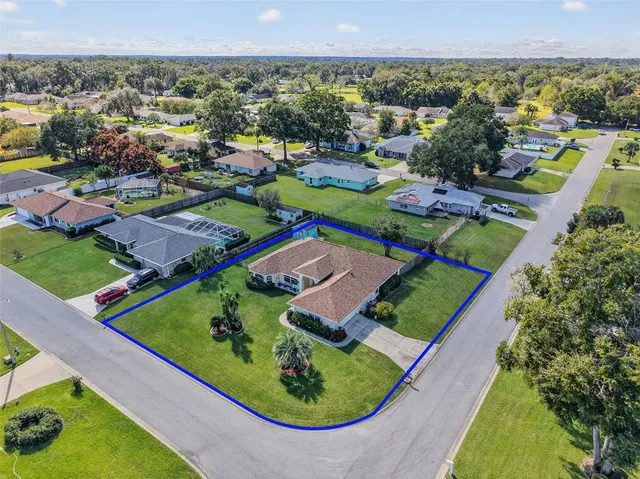 an aerial view of a house